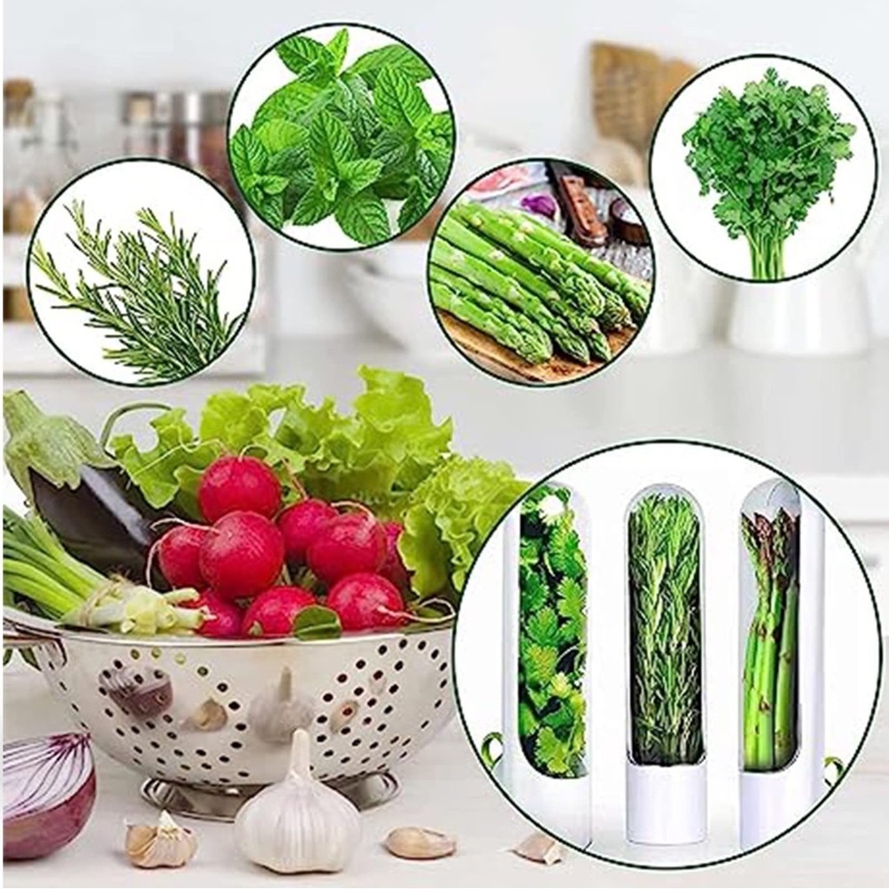 White Plastic Herb Food Storage Container (3 Count) NWT - Picture 3 of 11
